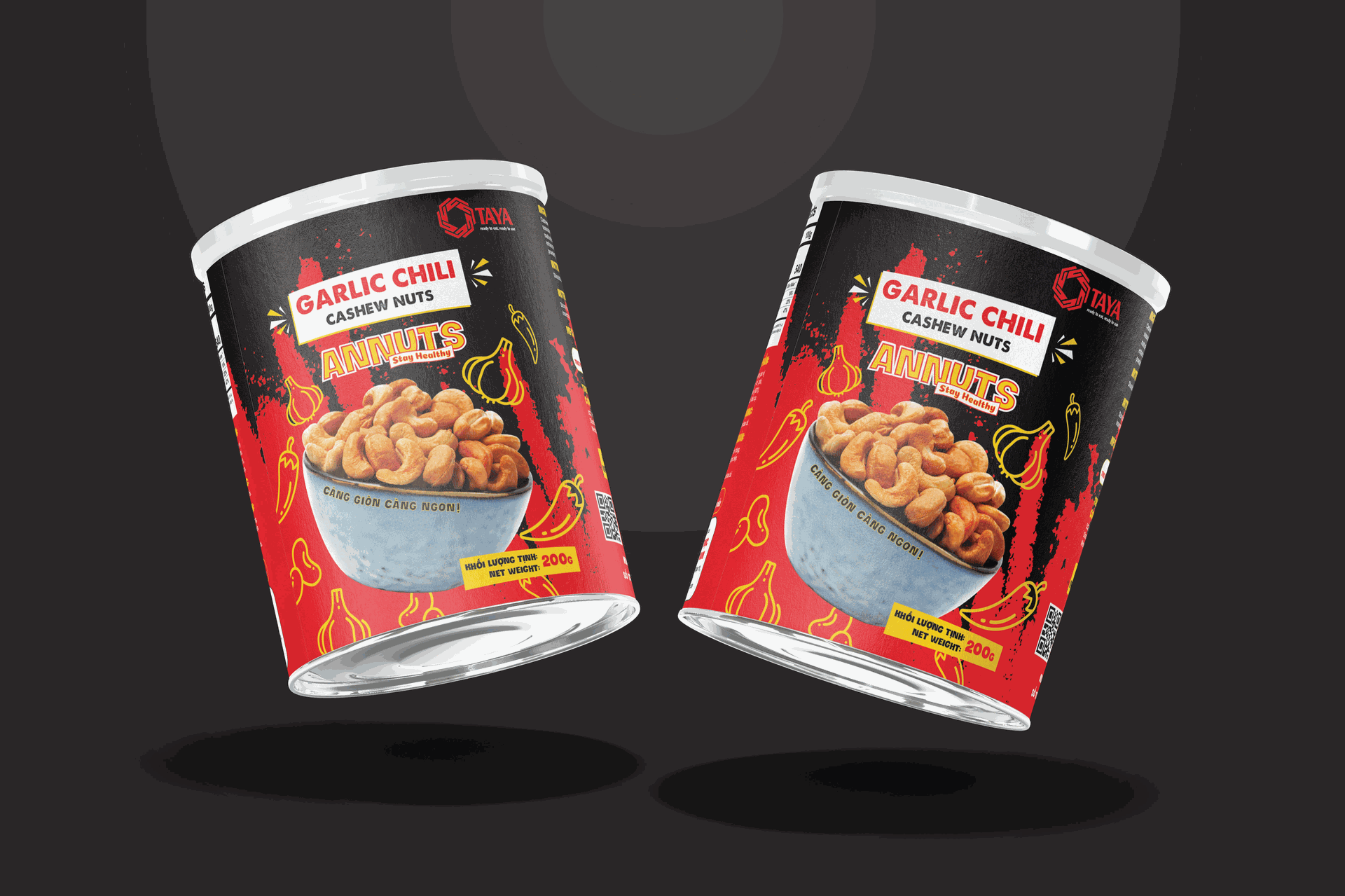 Hạt Điều Tẩm Vị Tỏi Ớt Annuts - Hộp 200g